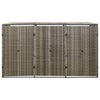 Grauer Dreifach-Mülleimerunterstand Dominik 207x80x117cm (Polyrattan)