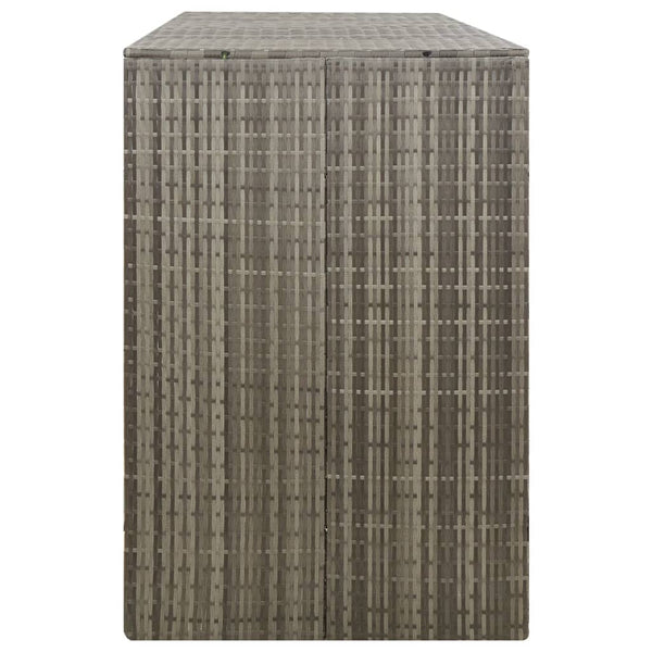 Grauer Dreifach-Mülleimerunterstand Dominik 207x80x117cm (Polyrattan)