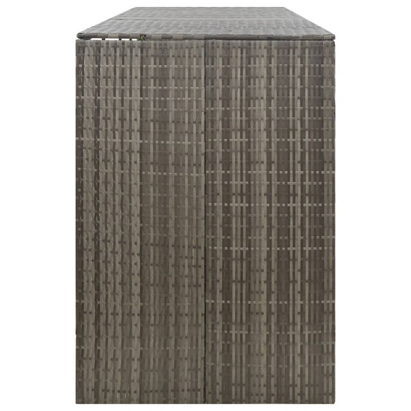 Graue Mülltonnenbox Dominik 274x80x117cm für vier Behälter (Polyrattan)