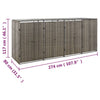 Graue Mülltonnenbox Dominik 274x80x117cm für vier Behälter (Polyrattan)