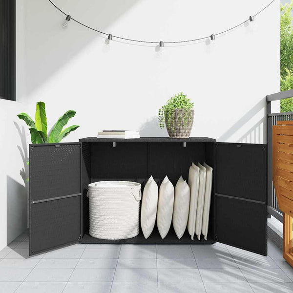 Musta puutarhan säilytyskaappi Butila 100x55,5x80cm (polyrottinki)