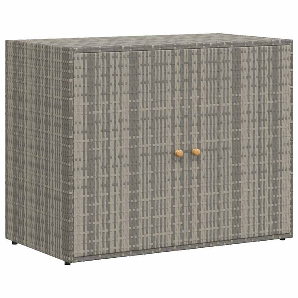 Grauer Garten-Aufbewahrungsschrank Butila 100x55,5x80cm (Polyrattan)