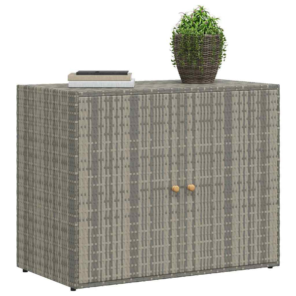 Grauer Garten-Aufbewahrungsschrank Butila 100x55,5x80cm (Polyrattan)