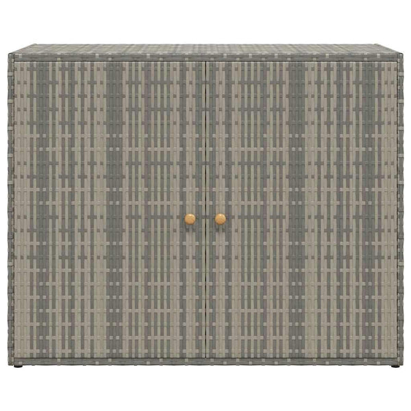 Grauer Garten-Aufbewahrungsschrank Butila 100x55,5x80cm (Polyrattan)