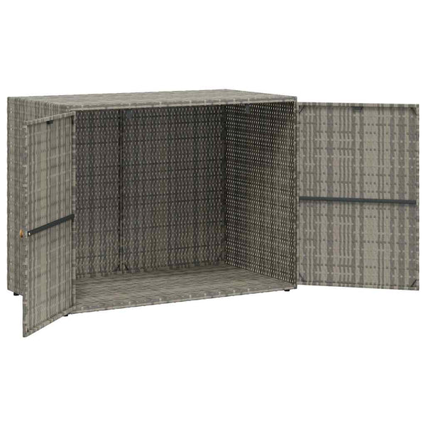 Grauer Garten-Aufbewahrungsschrank Butila 100x55,5x80cm (Polyrattan)