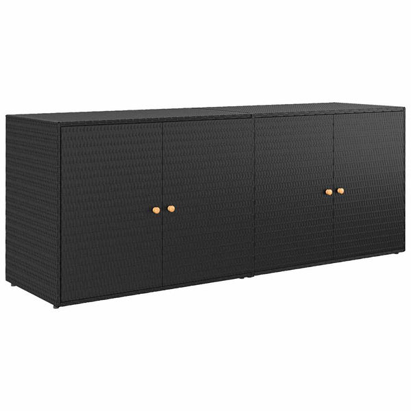 Schwarzer Gartenaufbewahrungsschrank Verturia 198x55,5x80cm (Polyrattan)