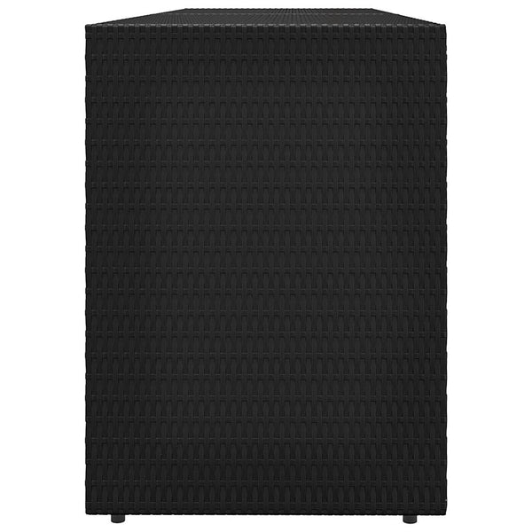 Schwarzer Gartenaufbewahrungsschrank Verturia 198x55,5x80cm (Polyrattan)