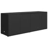 Schwarzer Gartenaufbewahrungsschrank Verturia 198x55,5x80cm (Polyrattan)