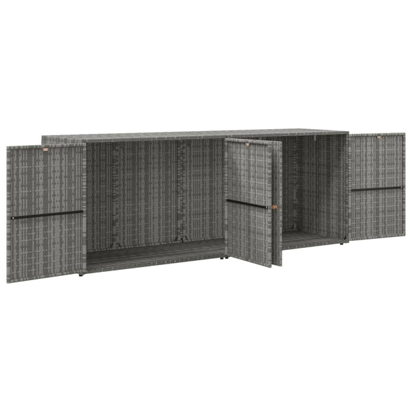 Harmaa puutarhan säilytyskaappi Verturia 198x55,5x80cm (polyrottinki)