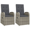 Graue Outdoor-Liegestühle mit Kissen Sagheb (2 St. Polyrattan)