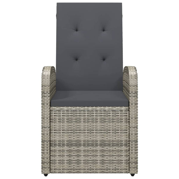 Graue Outdoor-Liegestühle mit Kissen Sagheb (2 St. Polyrattan)