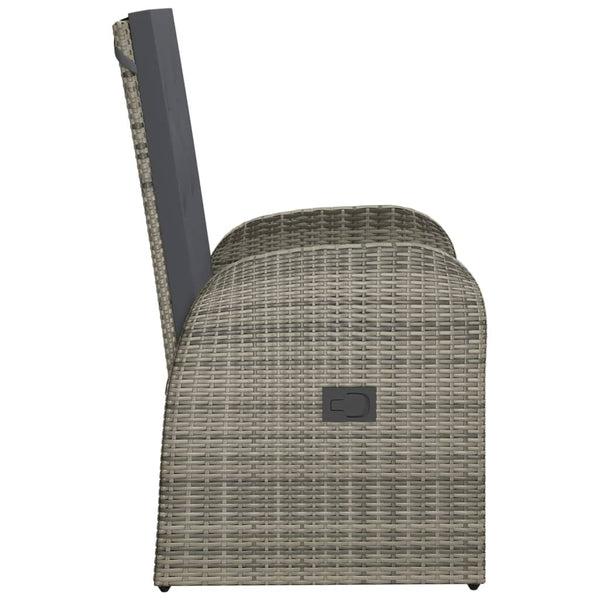 Graue Outdoor-Liegestühle mit Kissen Sagheb (2 St. Polyrattan)