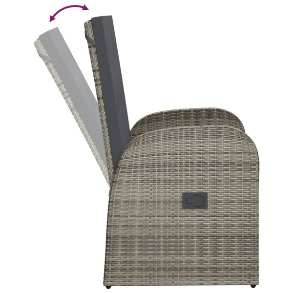 Graue Outdoor-Liegestühle mit Kissen Sagheb (2 St. Polyrattan)