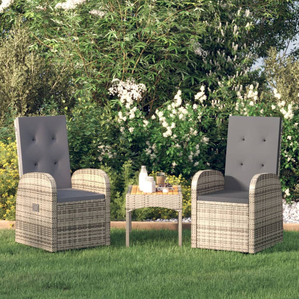 Graue Outdoor-Liegestühle mit Kissen Sagheb (2 St. Polyrattan)
