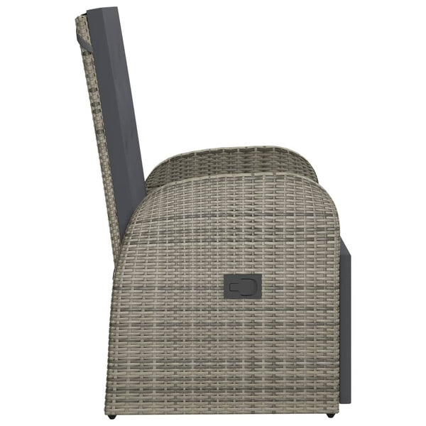Graue Outdoor-Lounge-Sessel mit Kissen Roseanne (2 Stk. Polyrattan)