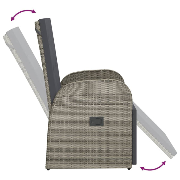 Graue Outdoor-Lounge-Sessel mit Kissen Roseanne (2 Stk. Polyrattan)