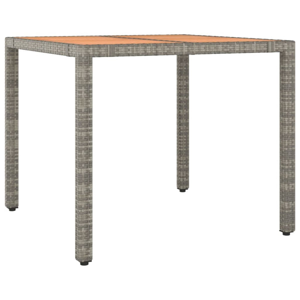 Teodosea grauer Gartentisch (Akazie / Polyrattan)