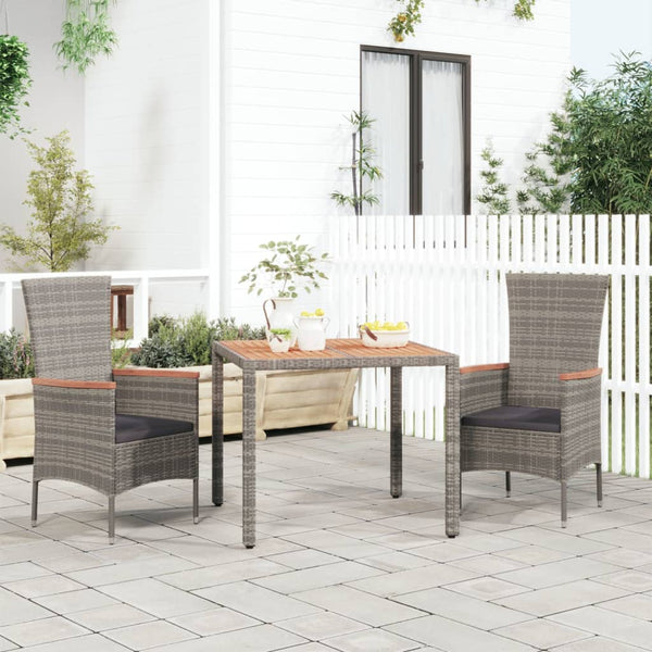 Teodosea grauer Gartentisch (Akazie / Polyrattan)