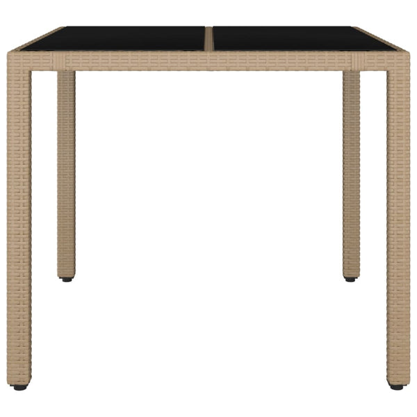 Puutarhapöytä Teodosea beige (polyrottinki, karkaistu lasi)