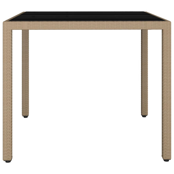 Puutarhapöytä Teodosea beige (polyrottinki, karkaistu lasi)