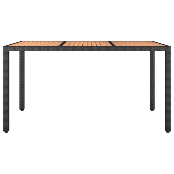 Teodosea schwarzer Gartentisch (Akazienholz / Polyrattan)