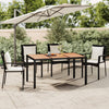 Teodosea schwarzer Gartentisch (Akazienholz / Polyrattan)
