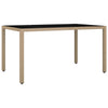Teodosea Gartentisch beige (gehärtetes Glas, Polyrattan)