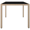 Teodosea Gartentisch beige (gehärtetes Glas, Polyrattan)