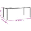 Teodosea beiger Gartentisch (Gehärtetes Glas / Polyrattan)
