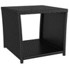 Schwarzer Beistelltisch Briceag (Polyrattan / gehärtetes Glas)