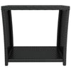 Schwarzer Beistelltisch Briceag (Polyrattan / gehärtetes Glas)