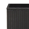 Schwarzer Beistelltisch Briceag (Polyrattan / gehärtetes Glas)