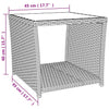 Schwarzer Beistelltisch Briceag (Polyrattan / gehärtetes Glas)