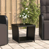 Schwarzer Beistelltisch Briceag (Polyrattan / gehärtetes Glas)