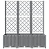 Hellgrauer Blumenkasten mit Spalier Ticu 120x40x136cm (PP)