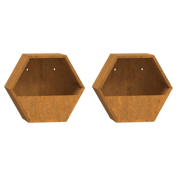 Rost Cortenstahl Blumenkästen Wes 30x10x25cm (2 Stück)