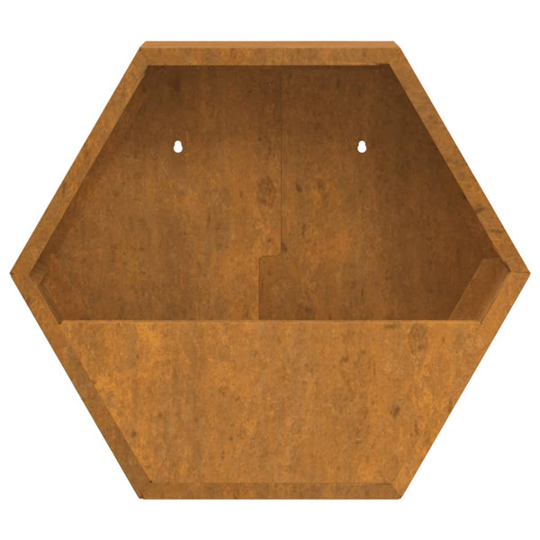 Rostige Cortenstahl-Pflanzkästen Wes 46x10x40cm (2 Stück)