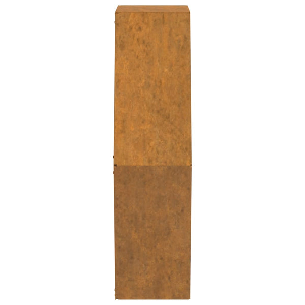 Rostige Cortenstahl-Pflanzkästen Wes 46x10x40cm (2 Stück)