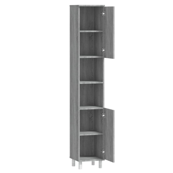 Grauer Sonoma Badezimmerschrank Staji 30x30x179cm (Holz)