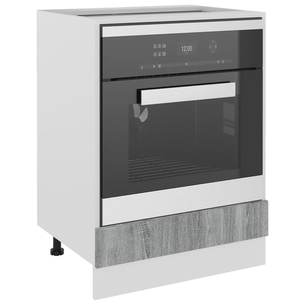 Grauer Ofenschrank Pompilas 60x46x81,5cm (Holz)