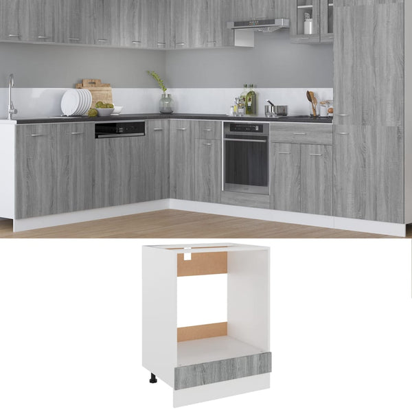 Grauer Ofenschrank Pompilas 60x46x81,5cm (Holz)