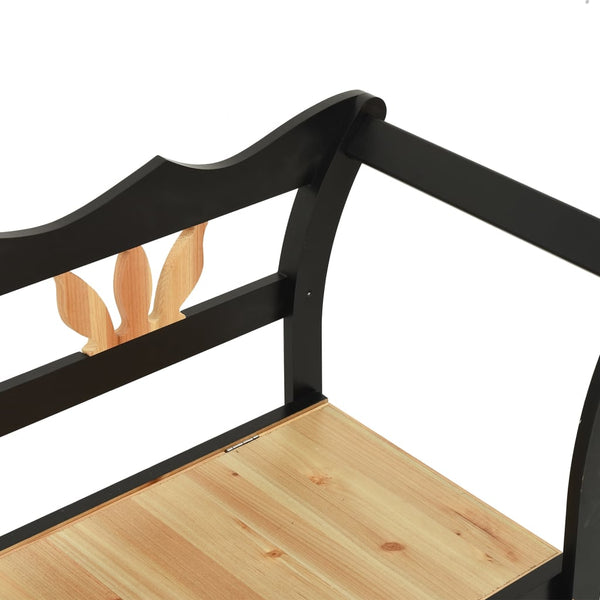Musta penkki Asibe 107x45x75,5cm (kuusi)