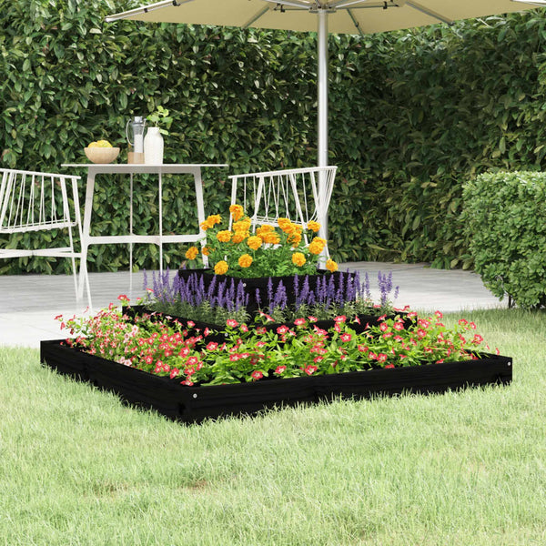 Schwarzer Blumenkasten Zamfira 80x80x27cm (Kiefer)
