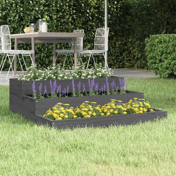 Grauer Blumenkasten Cianeta 78x78x27cm (Kiefer)
