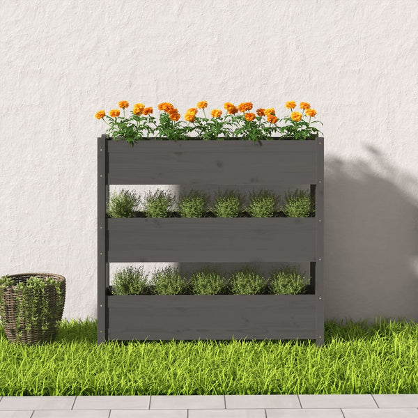 Grauer Blumenkasten Anci 112x25x104,5cm (Kiefer)