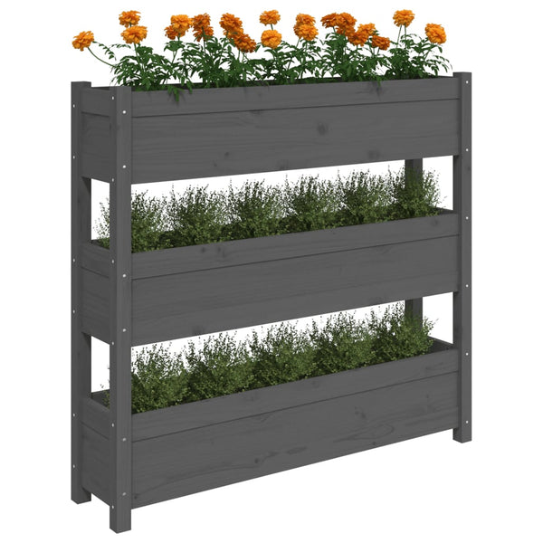 Grauer Blumenkasten Anci 112x25x104,5cm (Kiefer)