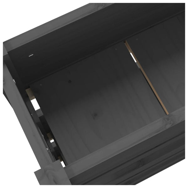 Grauer Blumenkasten Anci 112x25x104,5cm (Kiefer)