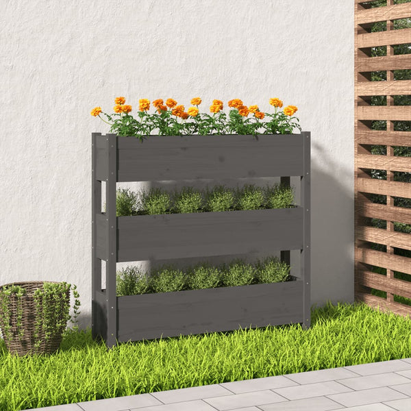 Grauer Blumenkasten Anci 112x25x104,5cm (Kiefer)
