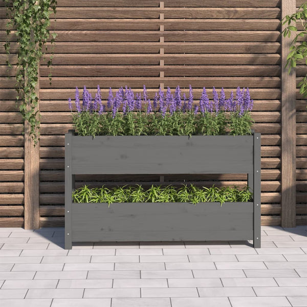 Grauer Blumenkasten Anci 112x25x66cm (Kiefer)