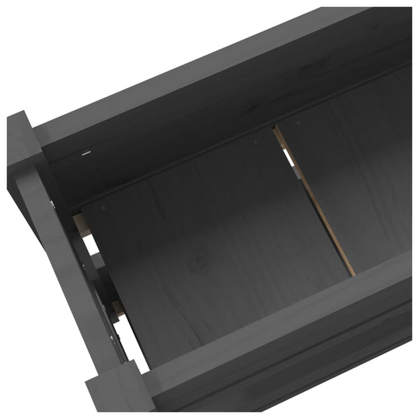 Grauer Blumenkasten Anci 112x25x66cm (Kiefer)